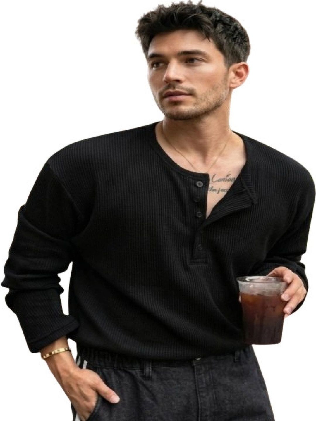 RESHMA ENTERPRISES Men Henley Neck T-shirt