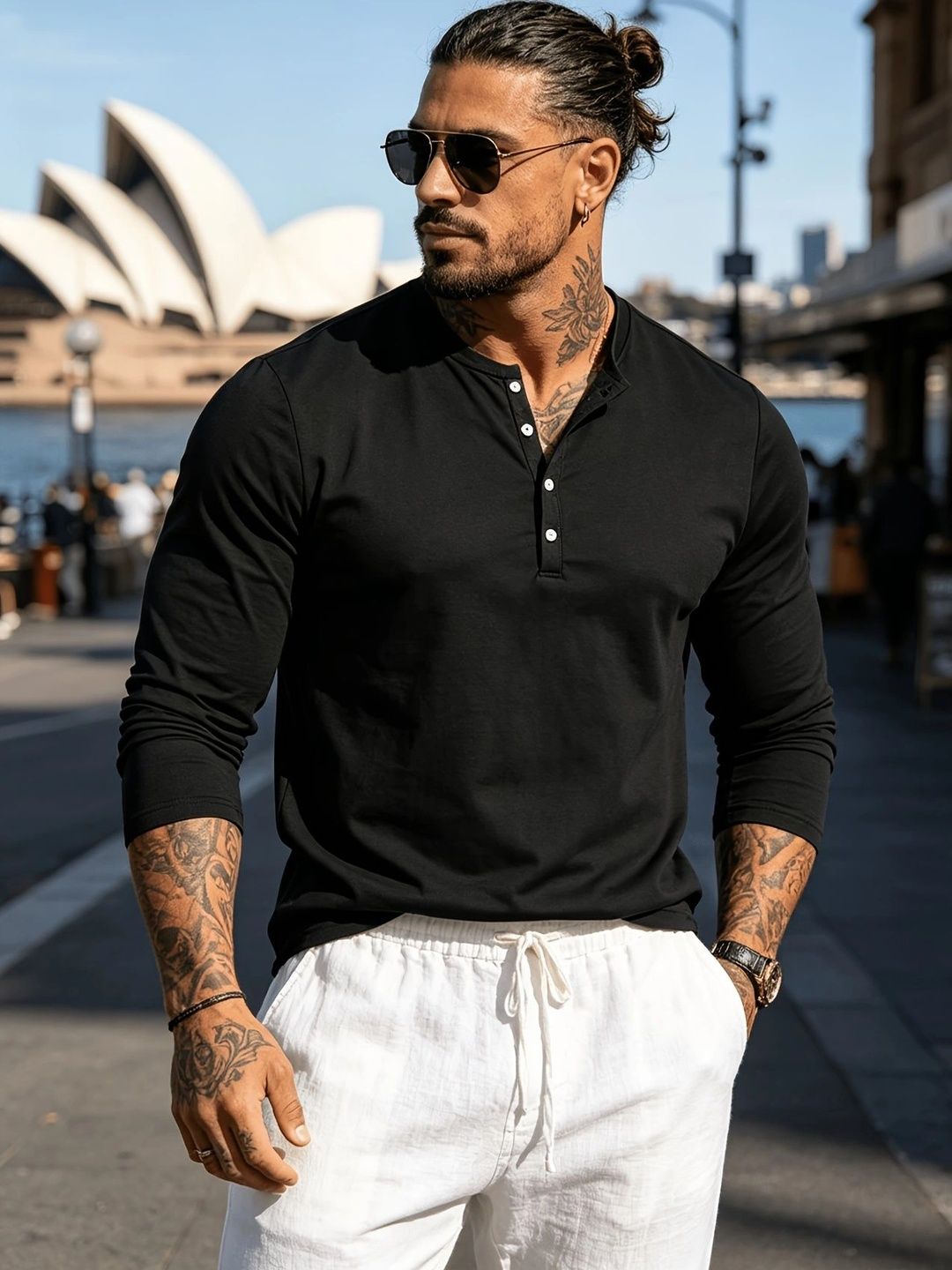 The Modern Soul Men Henley Neck T-shirt