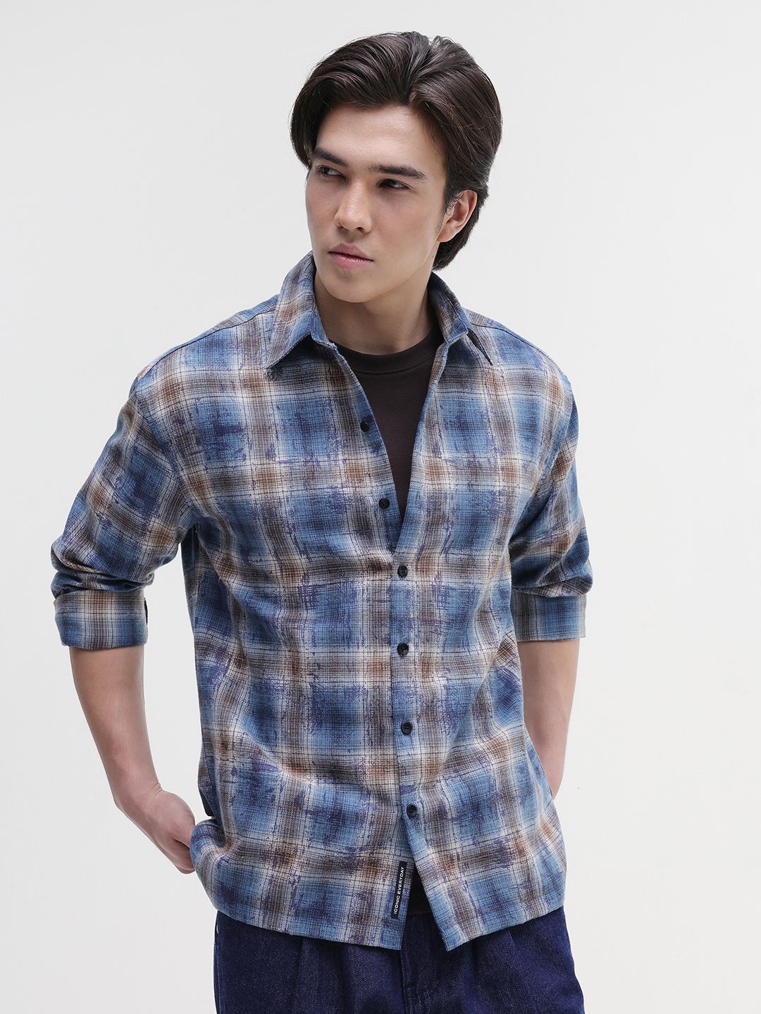 CAHOOT Men's Yarn Dyed Buffalo Checks Oversized Fit Shirt