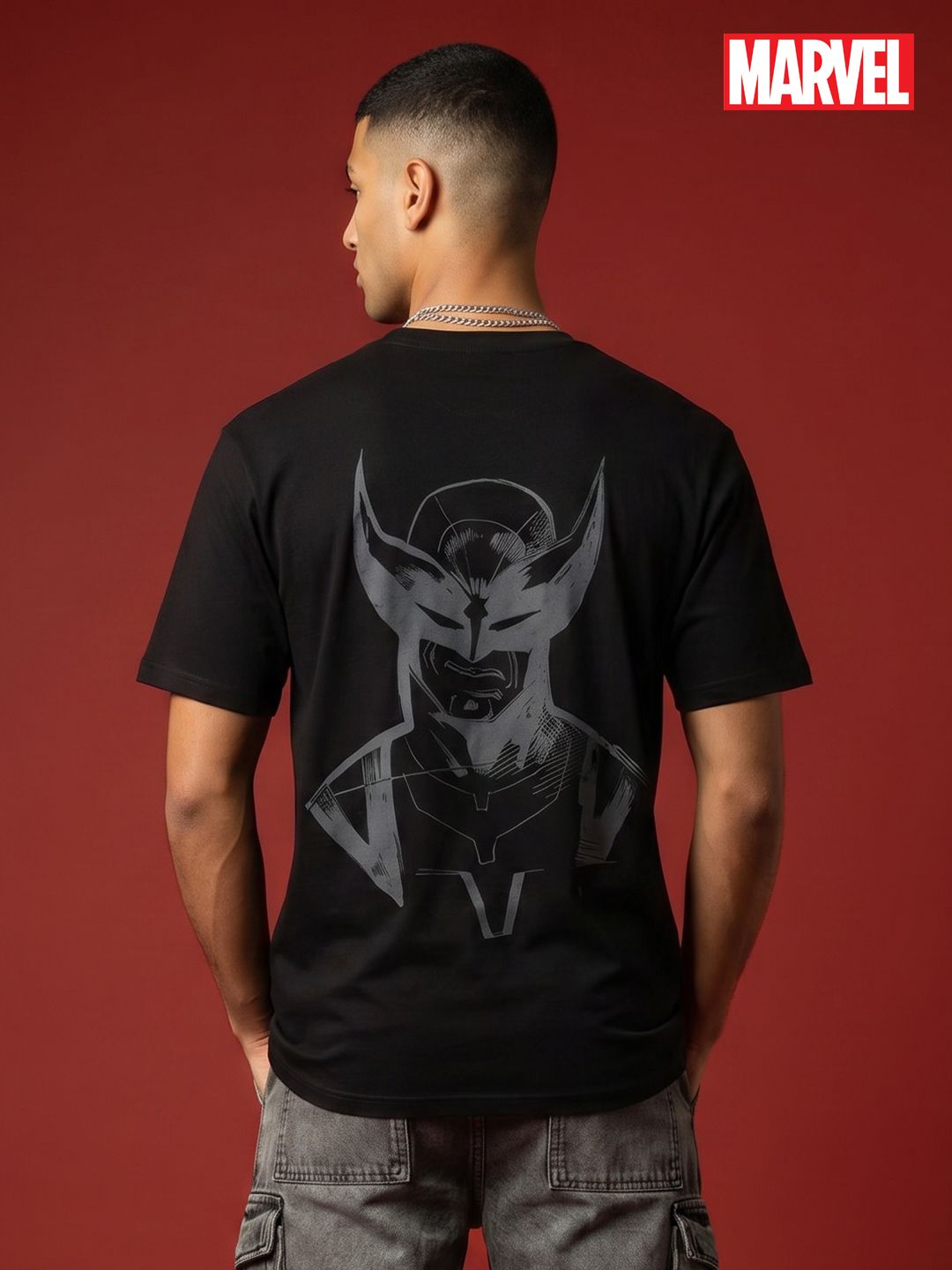 MARVEL STREET Wolverine Printed Pure Cotton T-shirt