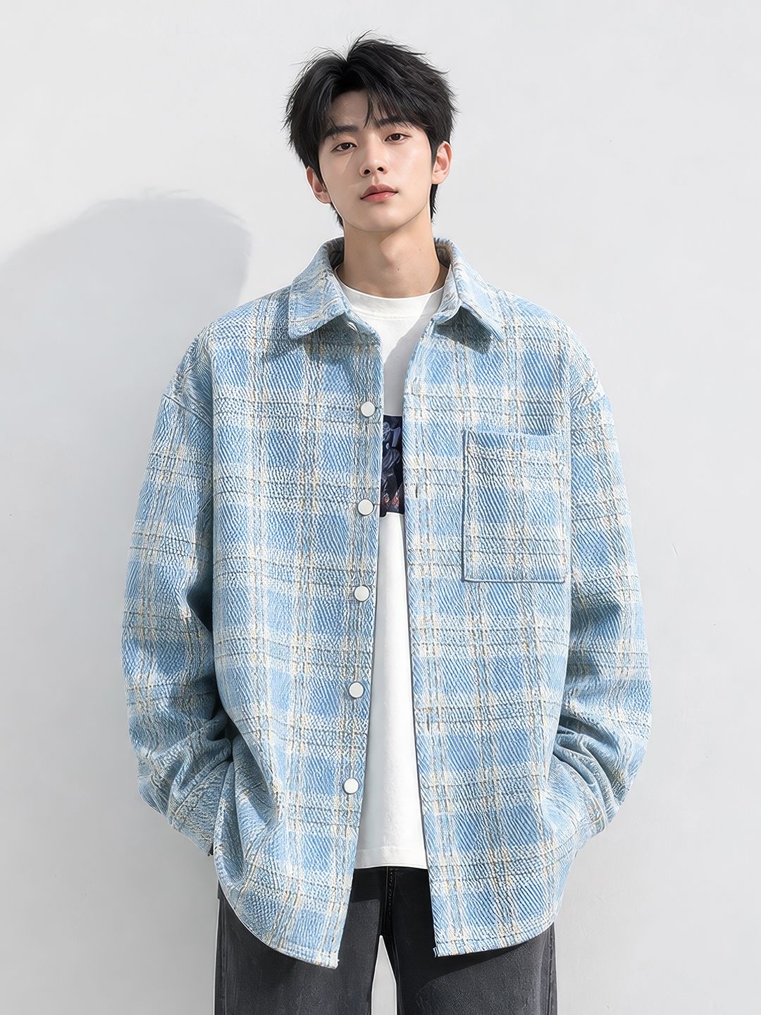 Suo Men Checked Outdoor Tailored Jacket