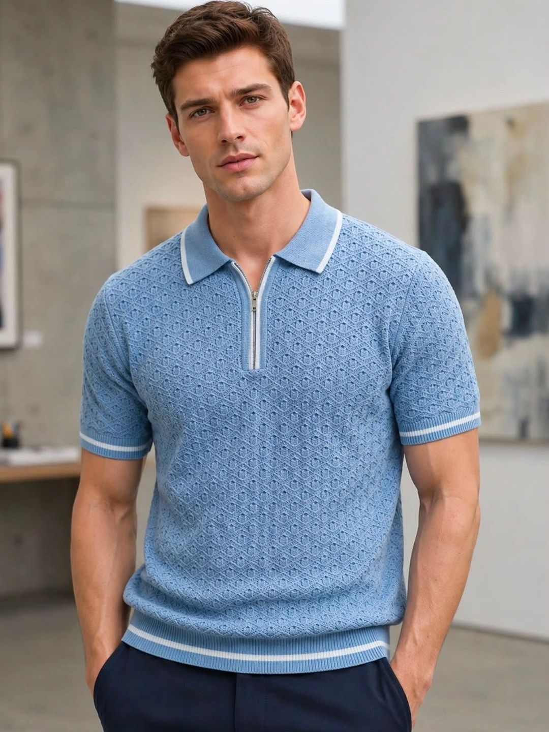 Moda Rapido Men Polo Collar T-shirt