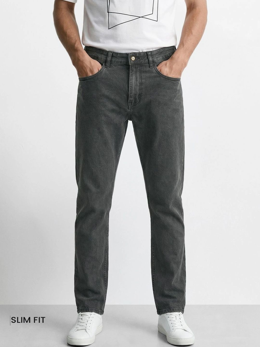 The Indian Garage Co Men Slim Fit Mid-Rise Stretchable Jeans