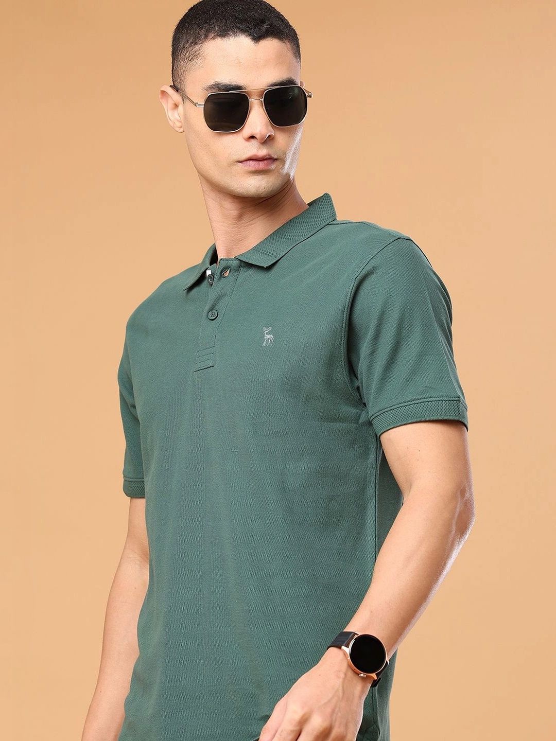 V-Mart Men Brand Logo Polo Collar T-shirt