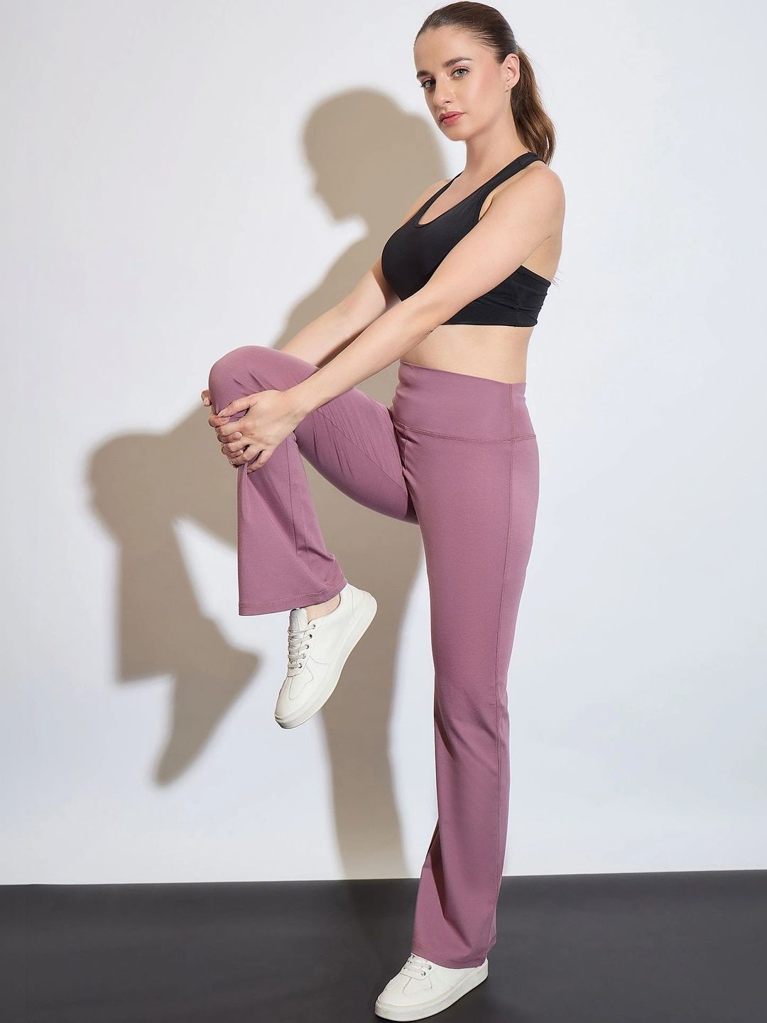 Nun Nun Women Flared High-Rise Ankle Length Yoga Tights