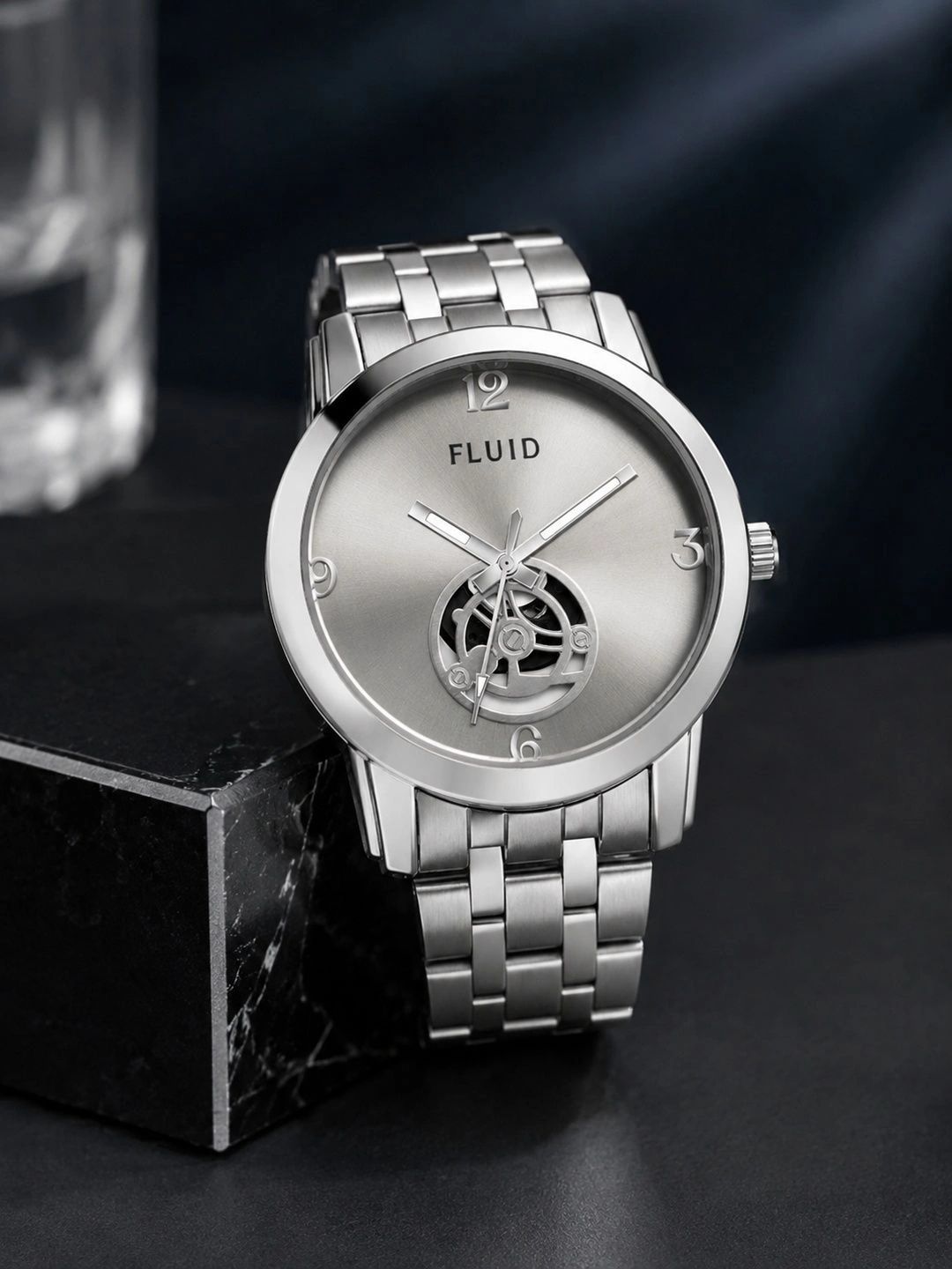 FLUID FLUID Men Dial & Bracelet Style Straps Analogue Watch FLA-803-GY1
