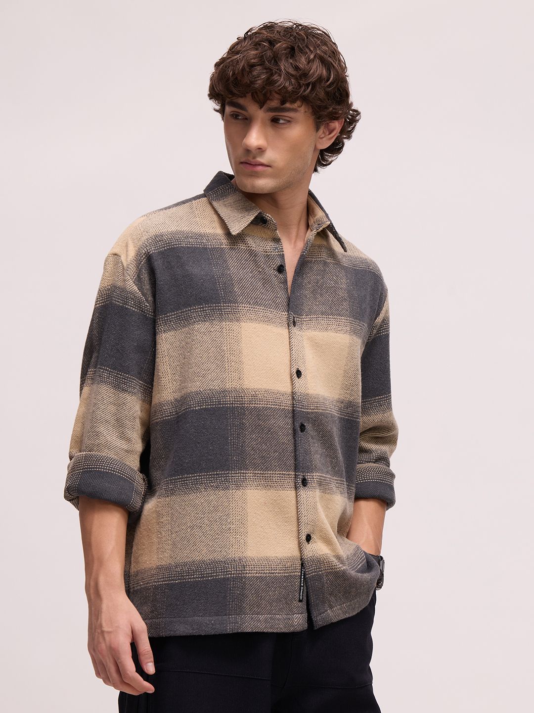 CAHOOT Men's Oversized Fit Buffalo Check Flannel Shirt