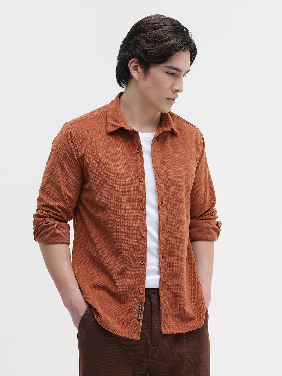 CAHOOT Men's Solid Corduroy Regular Fit Shirt