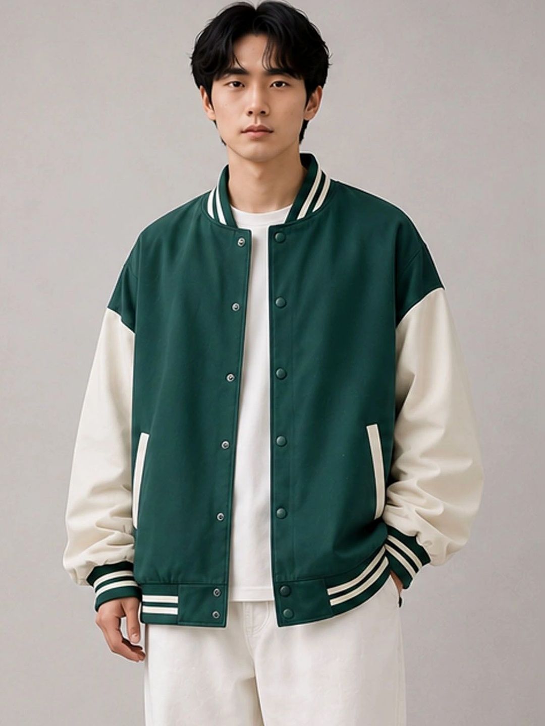 StyleCast Men Colourblocked Varsity Jacket