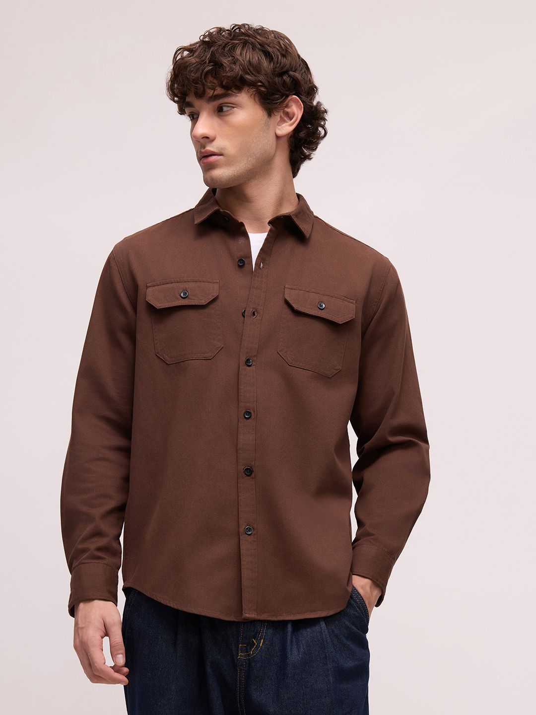 CAHOOT Men's Regular Fit Solid Utility Shirt