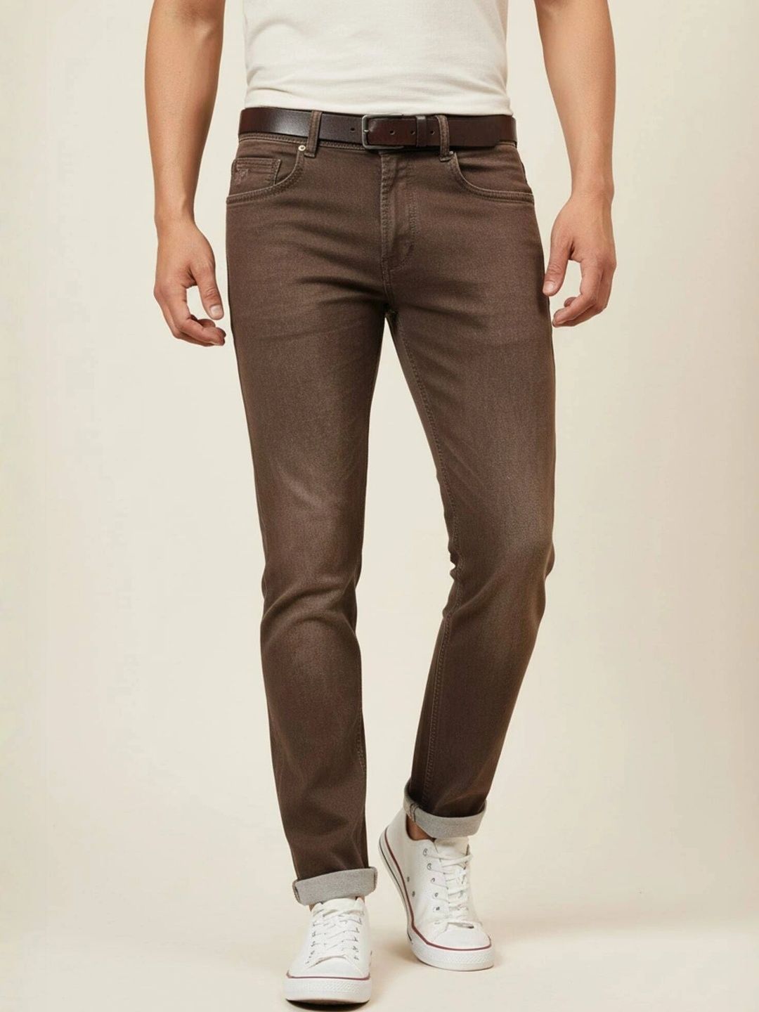 Plounge Men Regular Fit Mid-Rise Stretchable Jeans