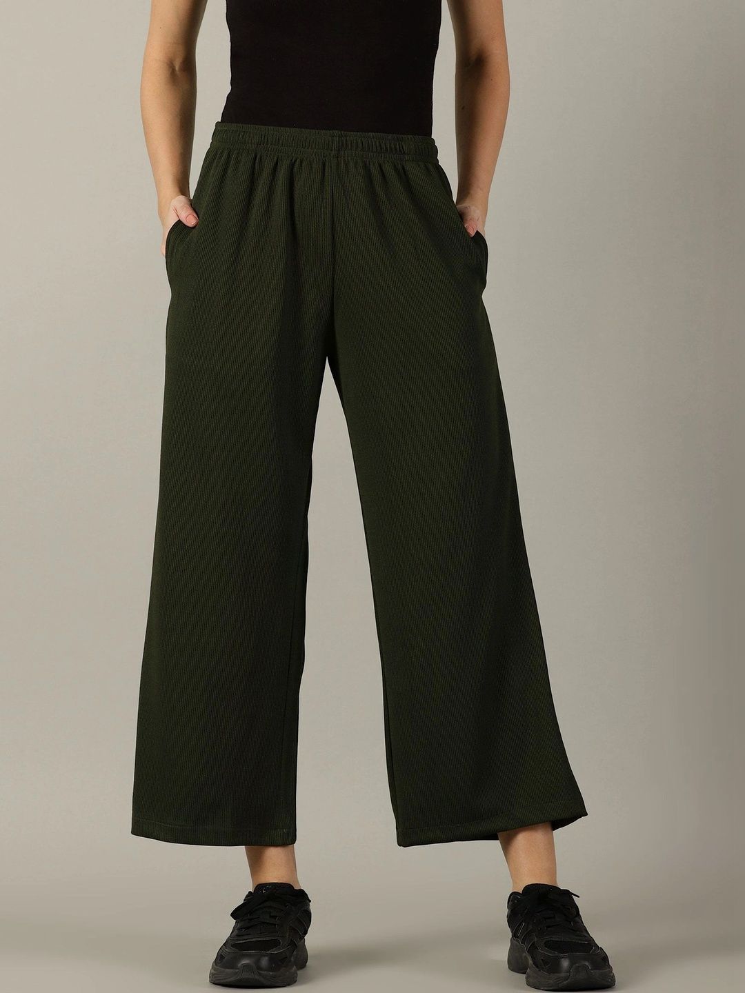 Sadda Fashion Women Knitted Cropped Palazzos