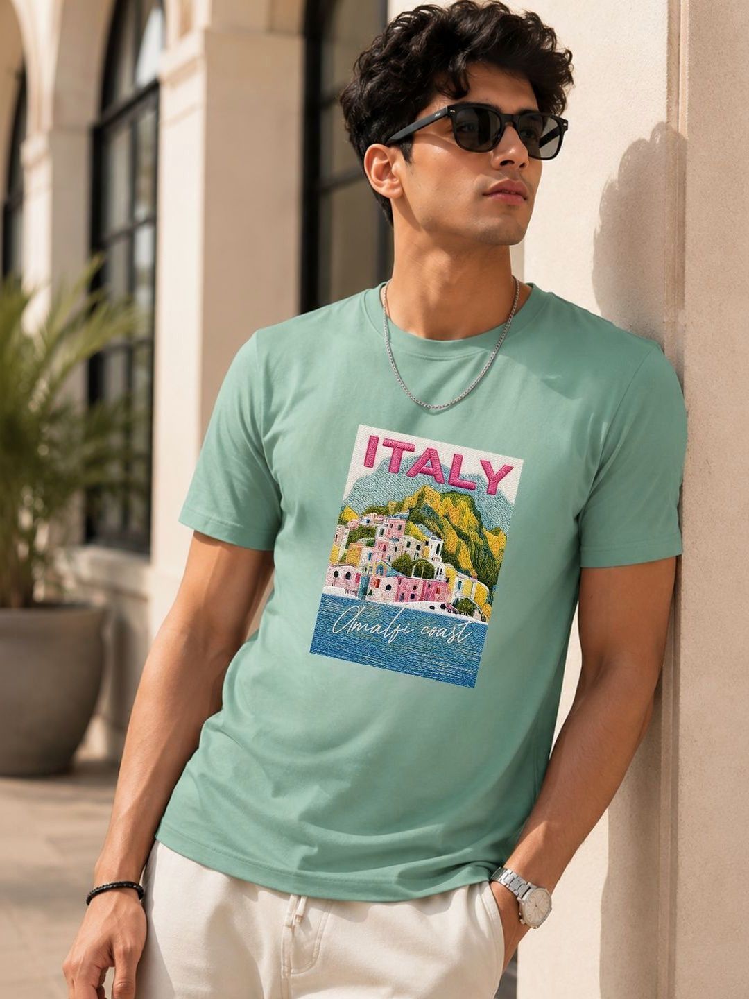 Rigo Men Typography Printed Applique T-shirt