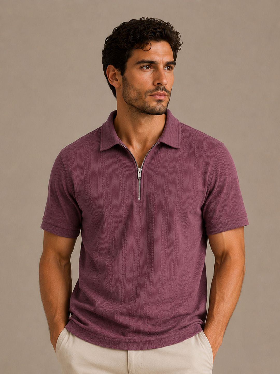 SWADESI STUFF Men Polo Collar T-shirt
