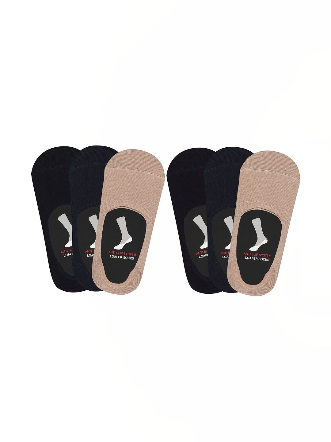 Faton Men Pack of 6 Cotton Shoe Liners Socks