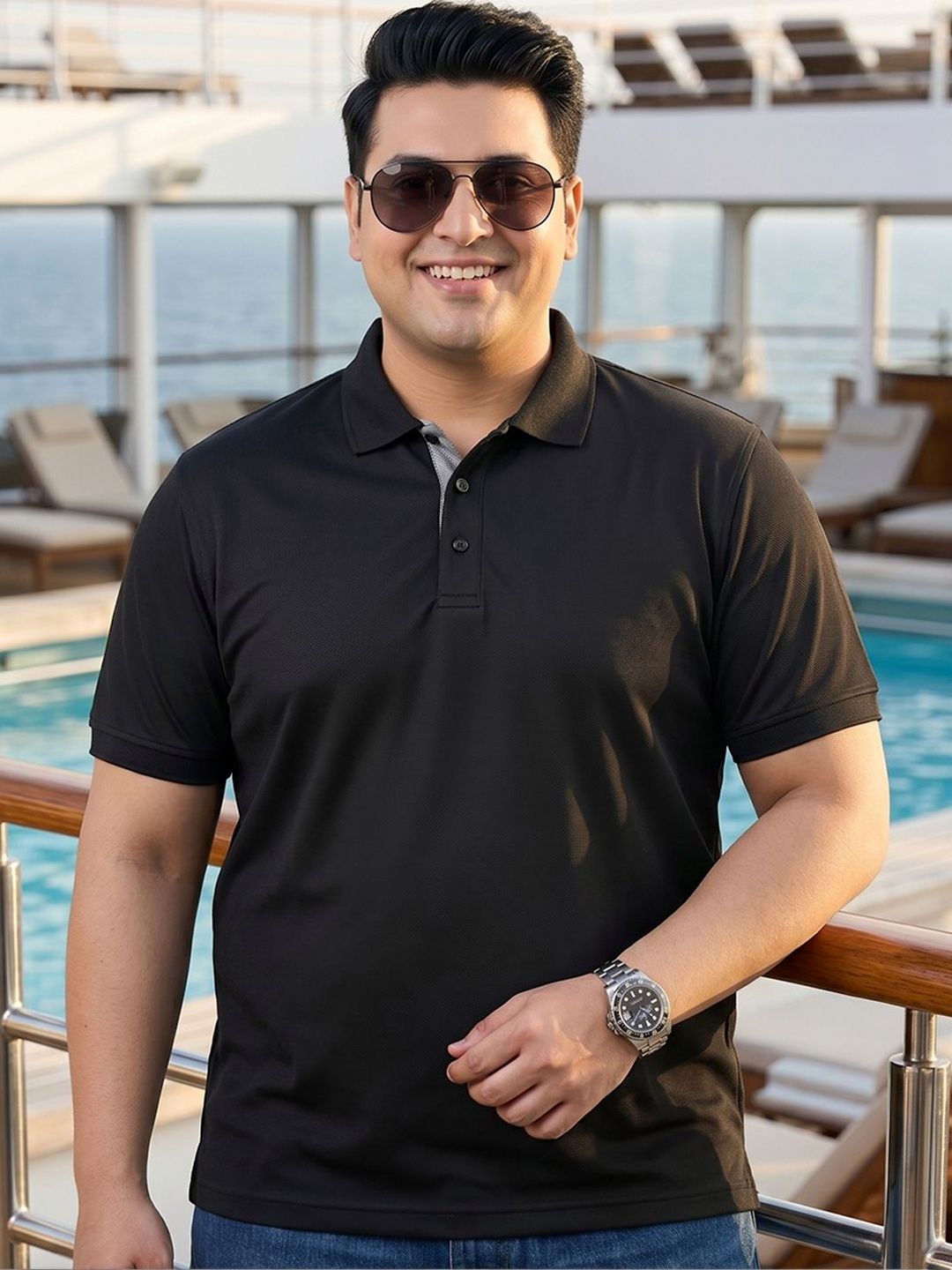 XFOX Men Polo Collar T-shirt