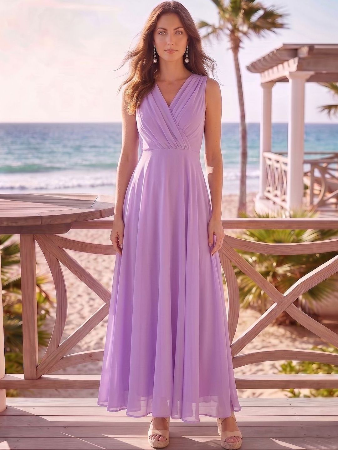 aayu aayu Gathered Maxi Wrap Dress