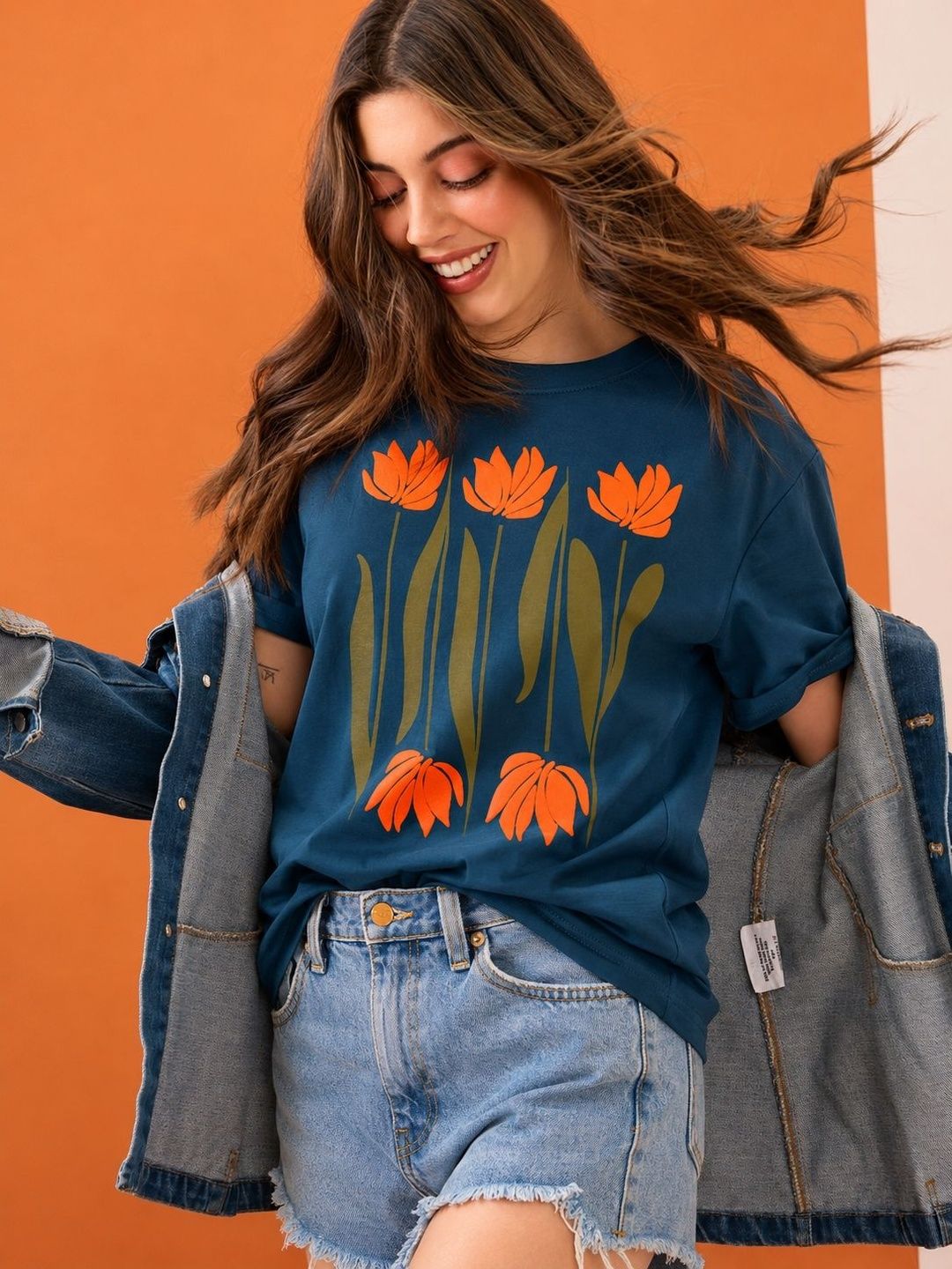 Moda Rapido Women Floral Printed T-shirt