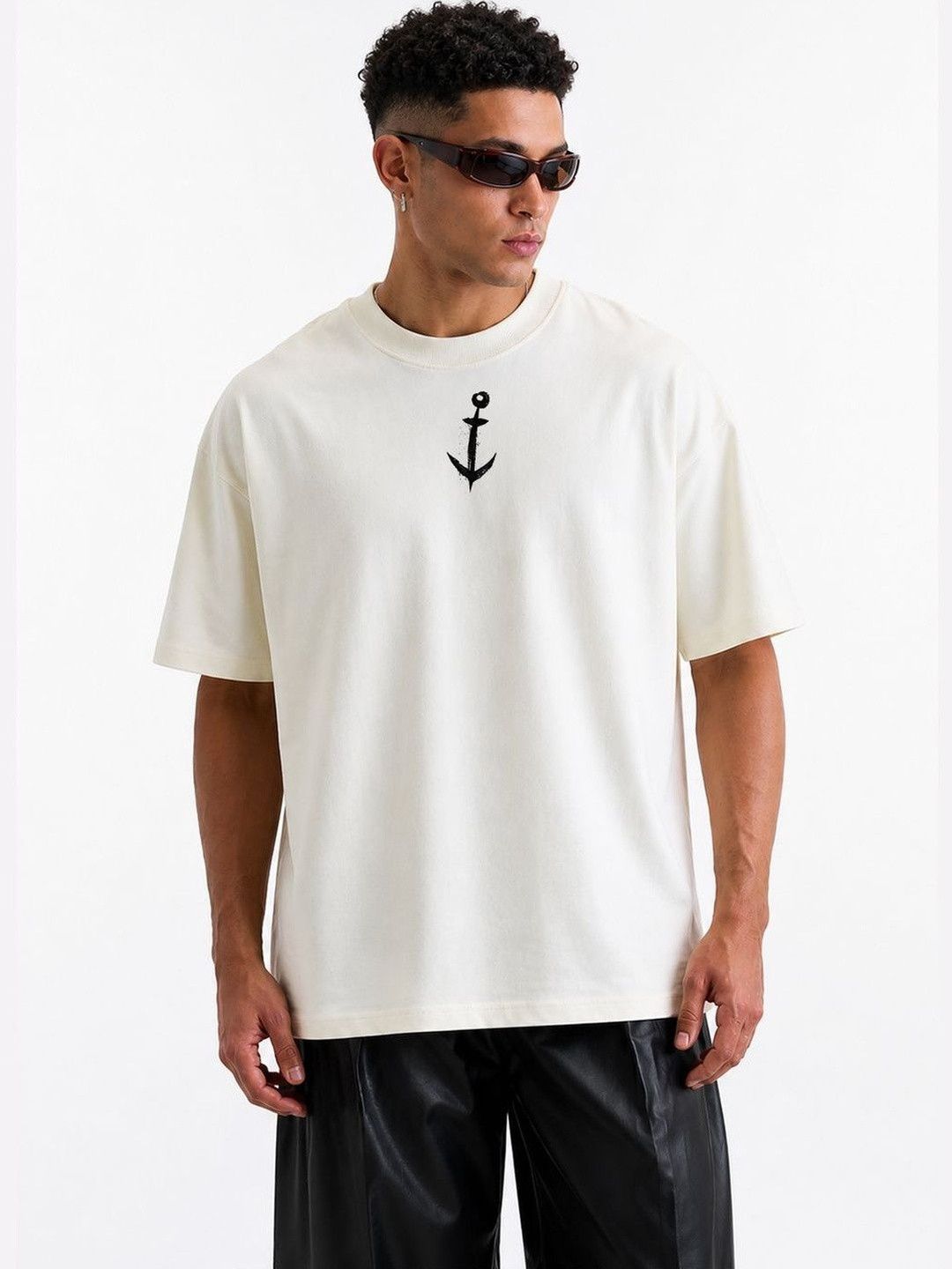 BRAHMOR Men Drop-Shoulder Sleeves T-shirt
