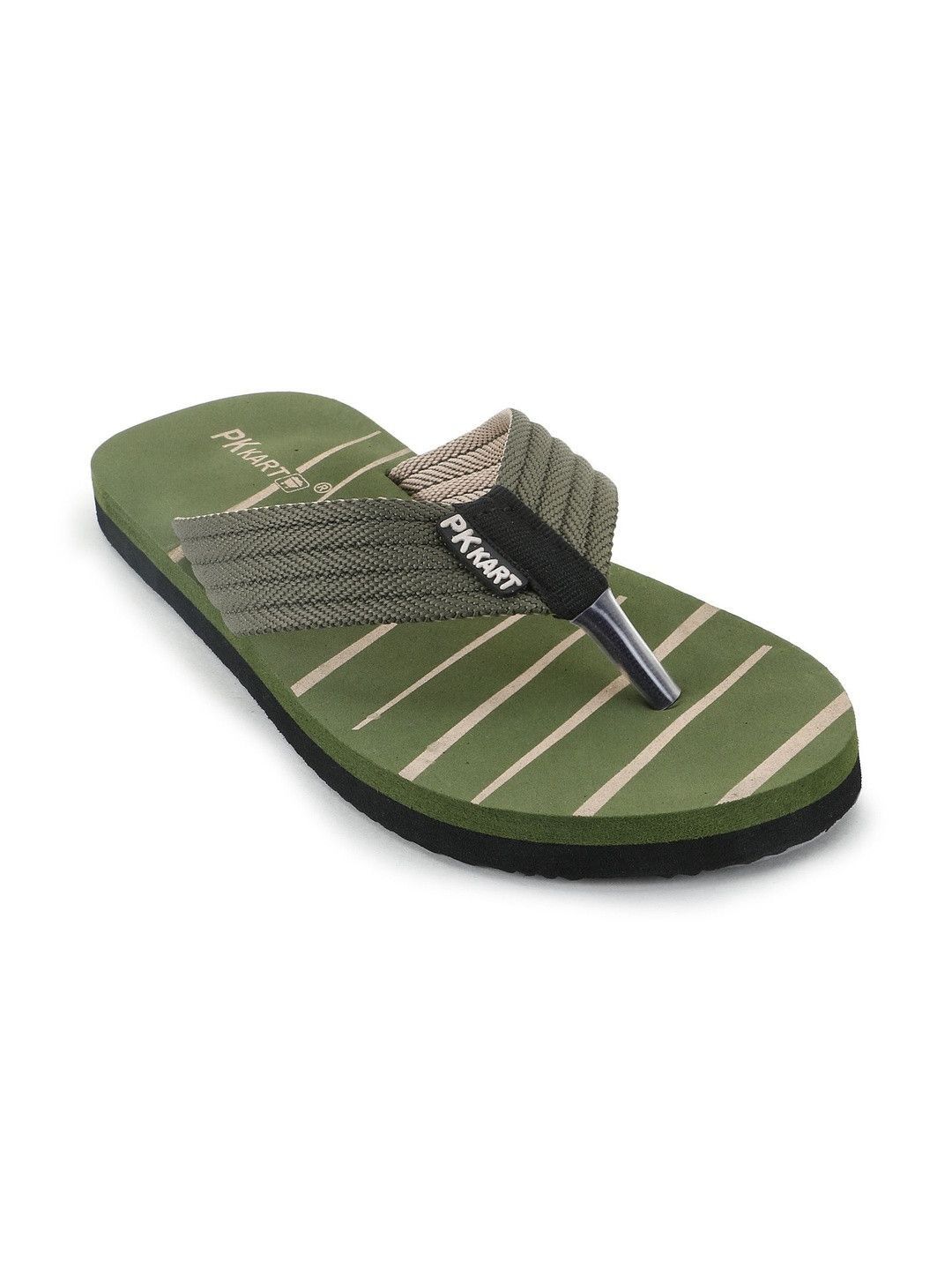PKKART Men Striped Thong Flip-Flops