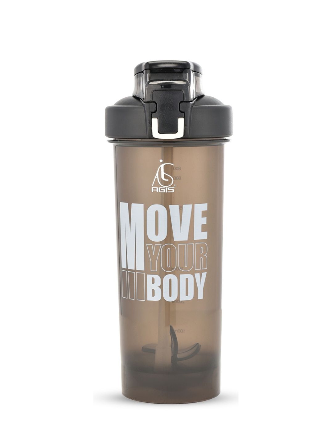 AGIS Black & White Typography Printed Sipper With Straw-800 ml