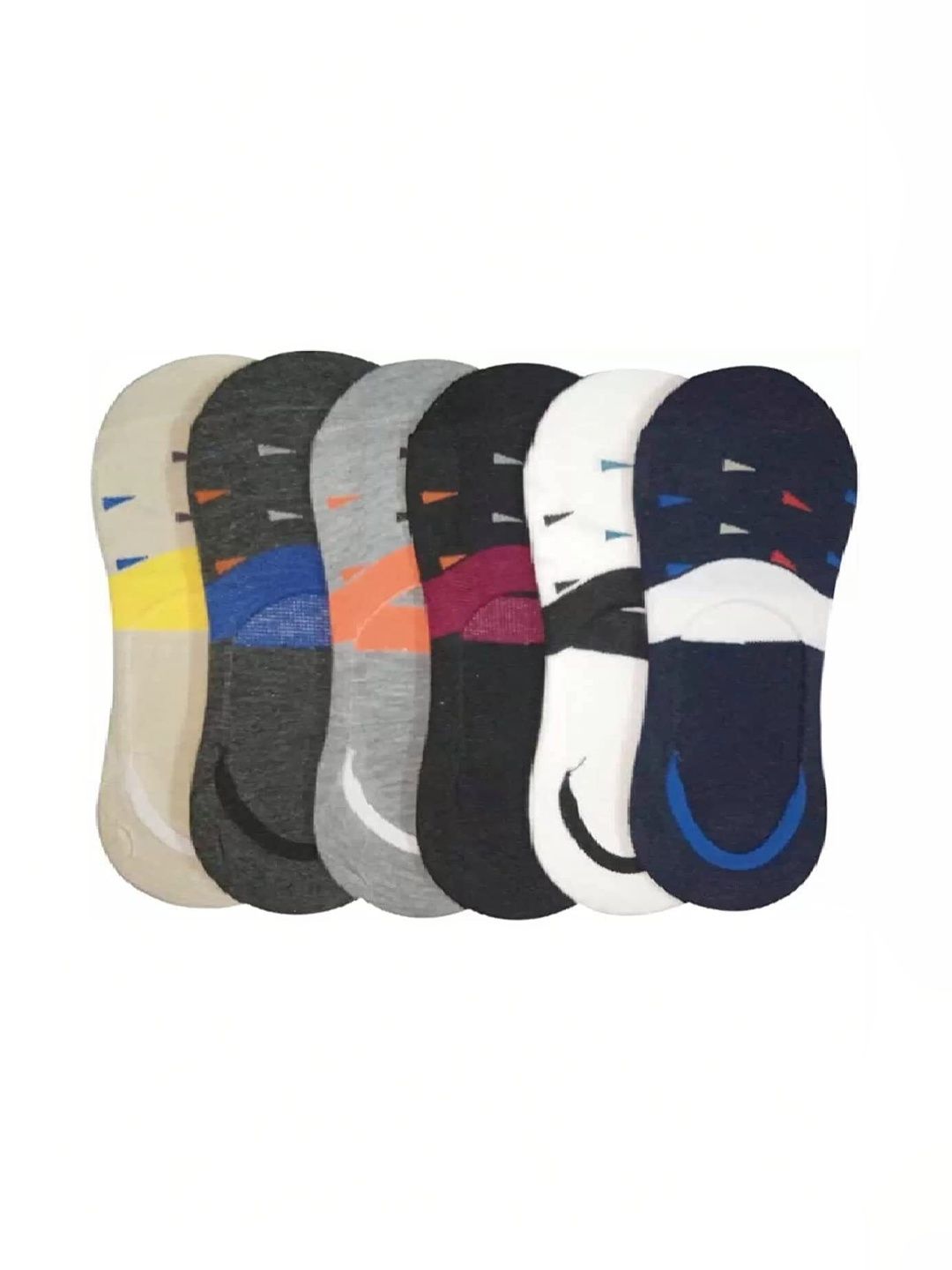 Faton Men Pack of 5 Cotton Patterned Shoe Liners Socks