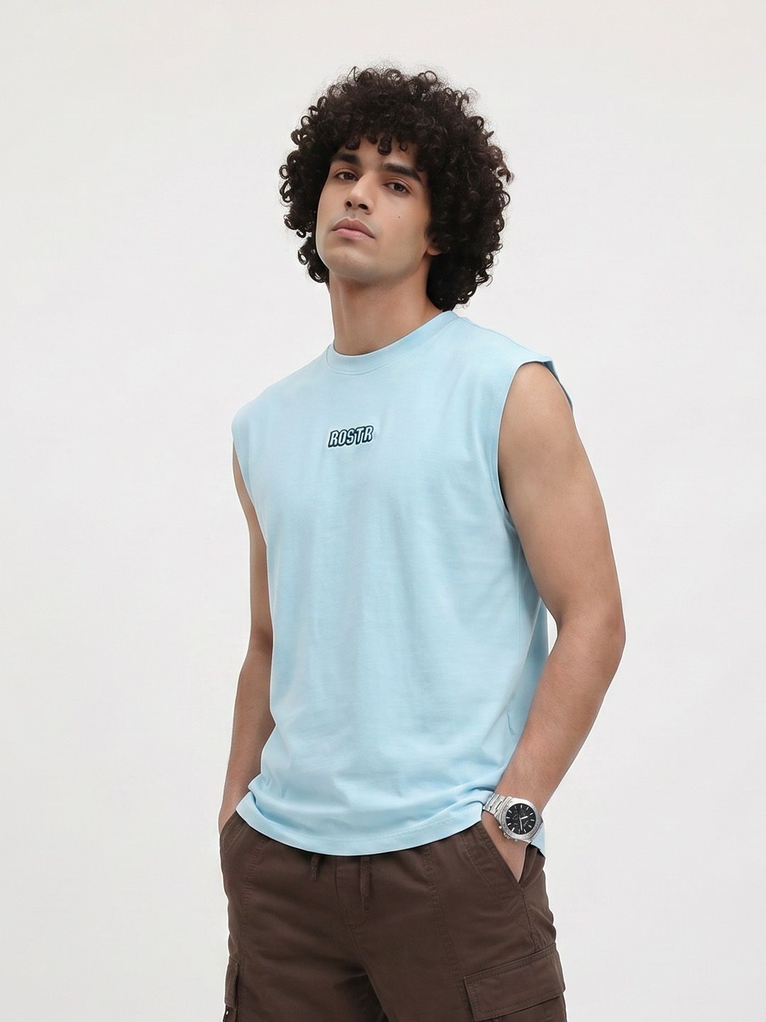 The Roadster Life Co. Brand Logo Printed Pure Cotton Relaxed Fit T-shirt