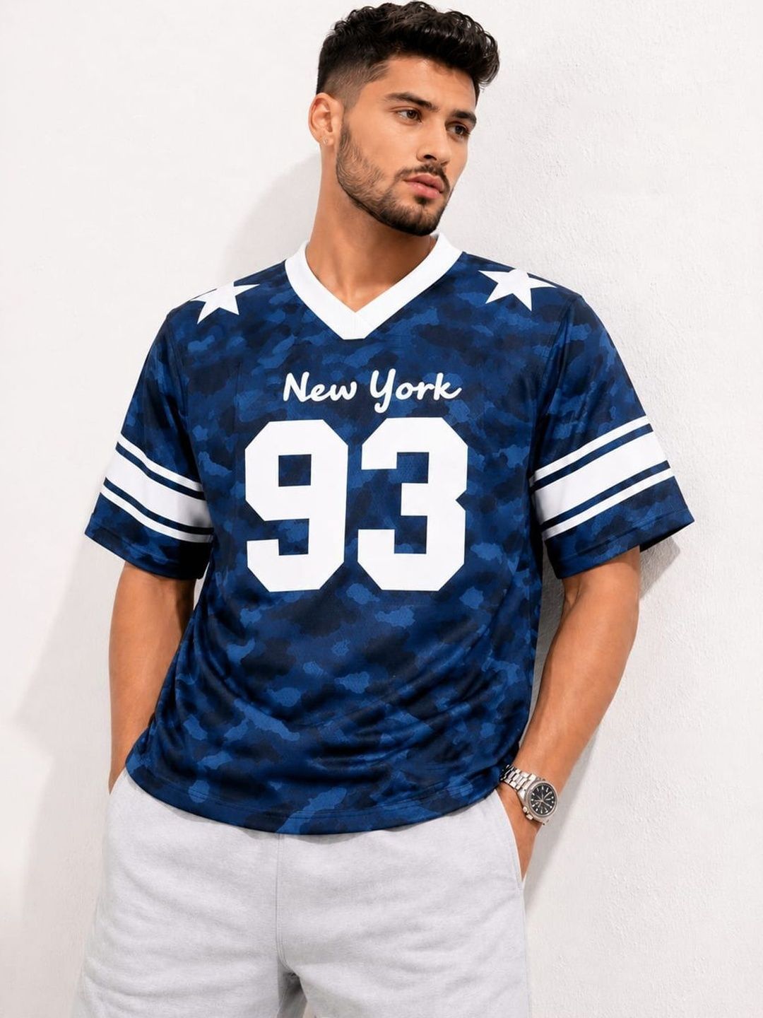 Force Men Printed V-Neck Pockets T-shirt