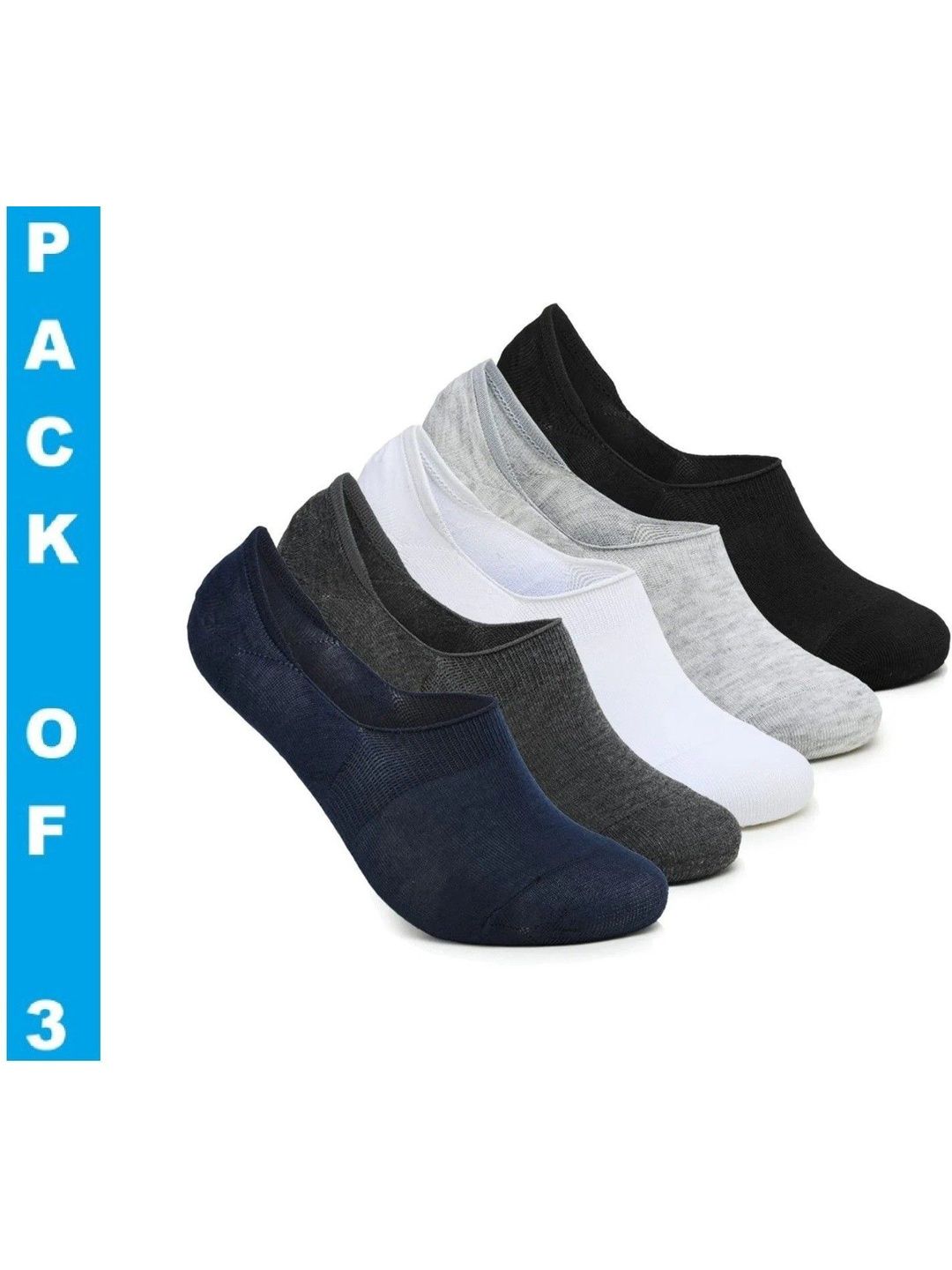 Faton Men Pack of 3 Cotton Shoe Liners Socks