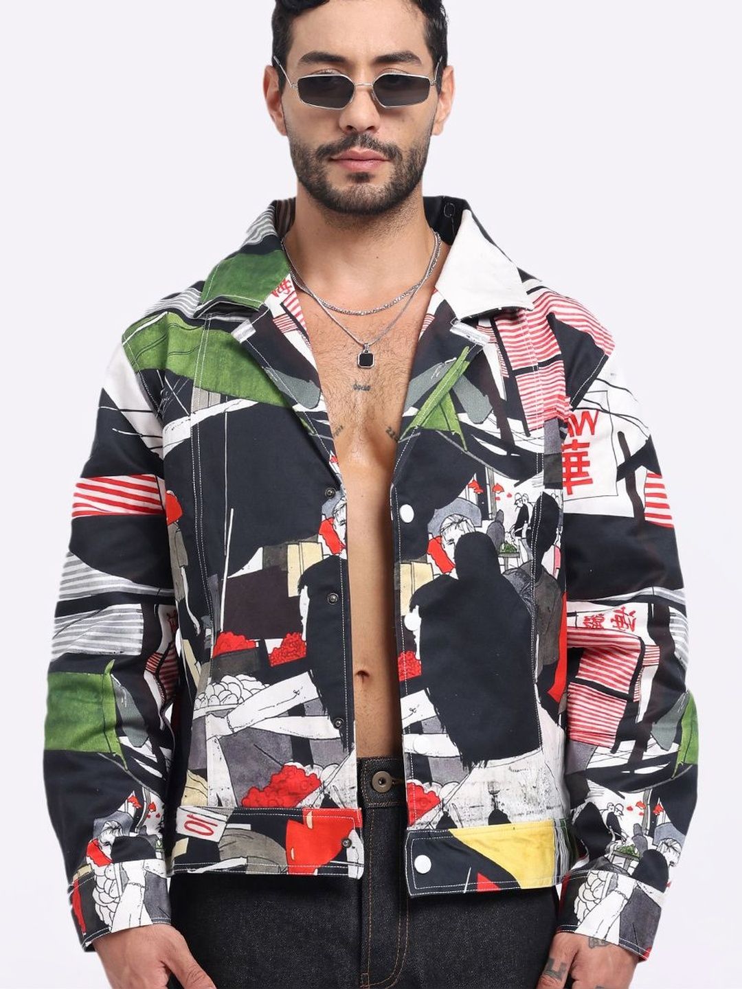 AURGE Men Crop Woven Jacket