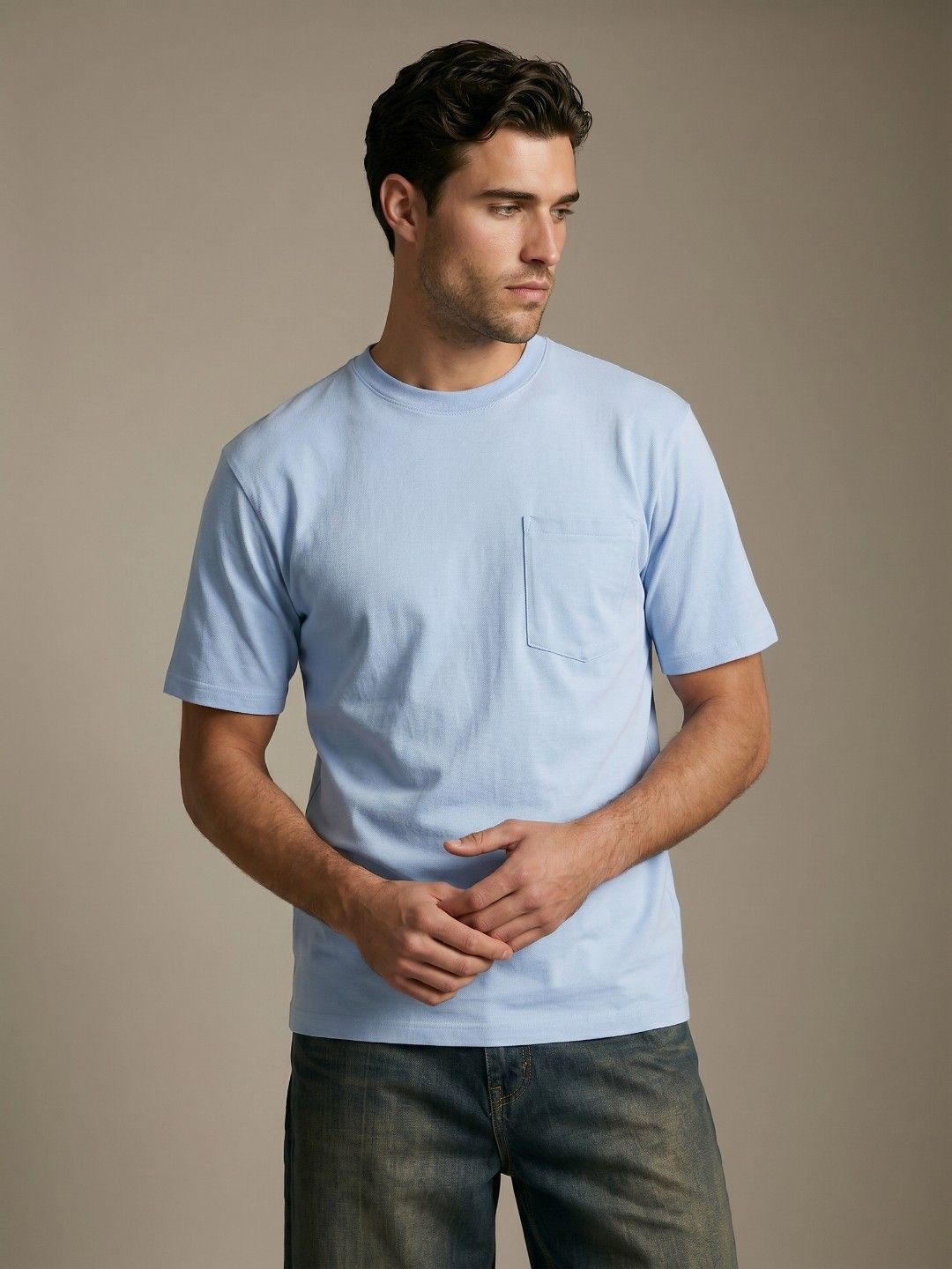 glitchez Round Neck Knitted T-shirt