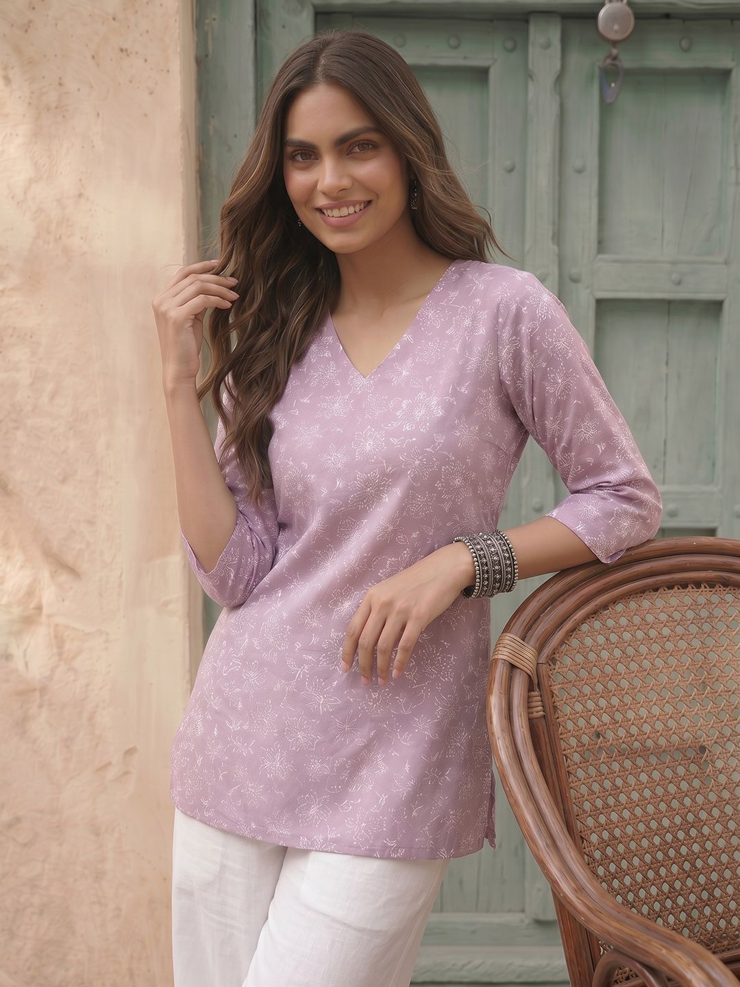 Anouk Floral Printed Pure Cotton Kurti