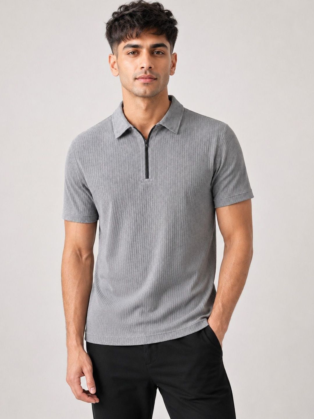 Roadster Men Polo Collar T-shirt