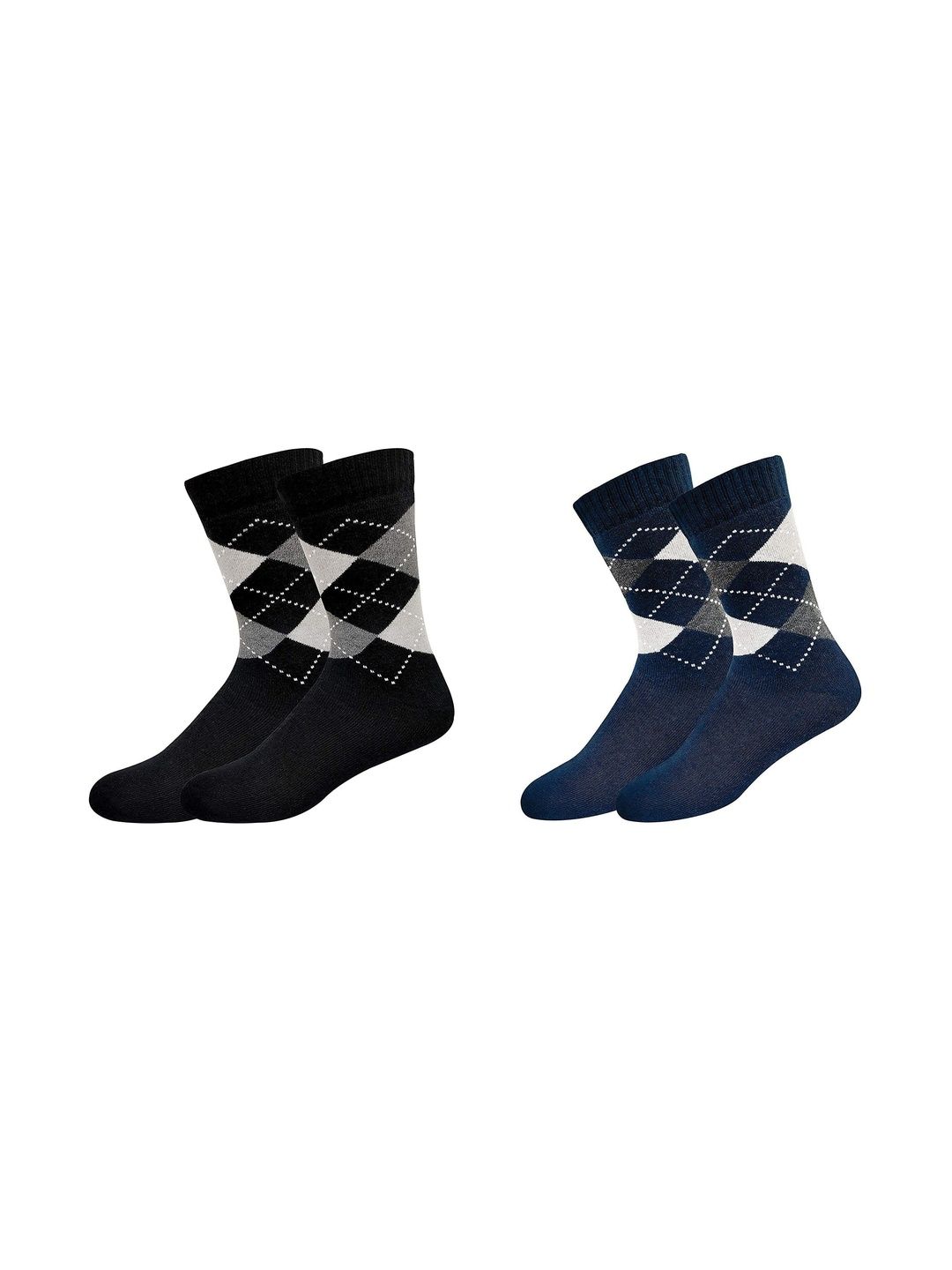 Faton Men Pack of 4 Cotton Patterned Calf Length Socks