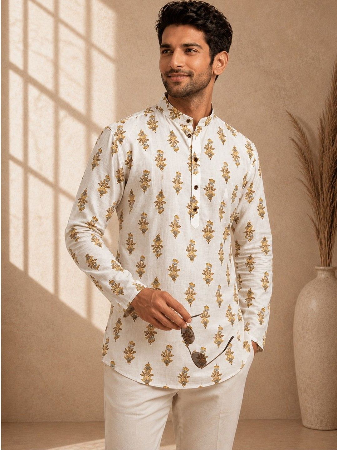 SOURAGYA Men Ethnic Motifs Printed Indie Prints Kurta