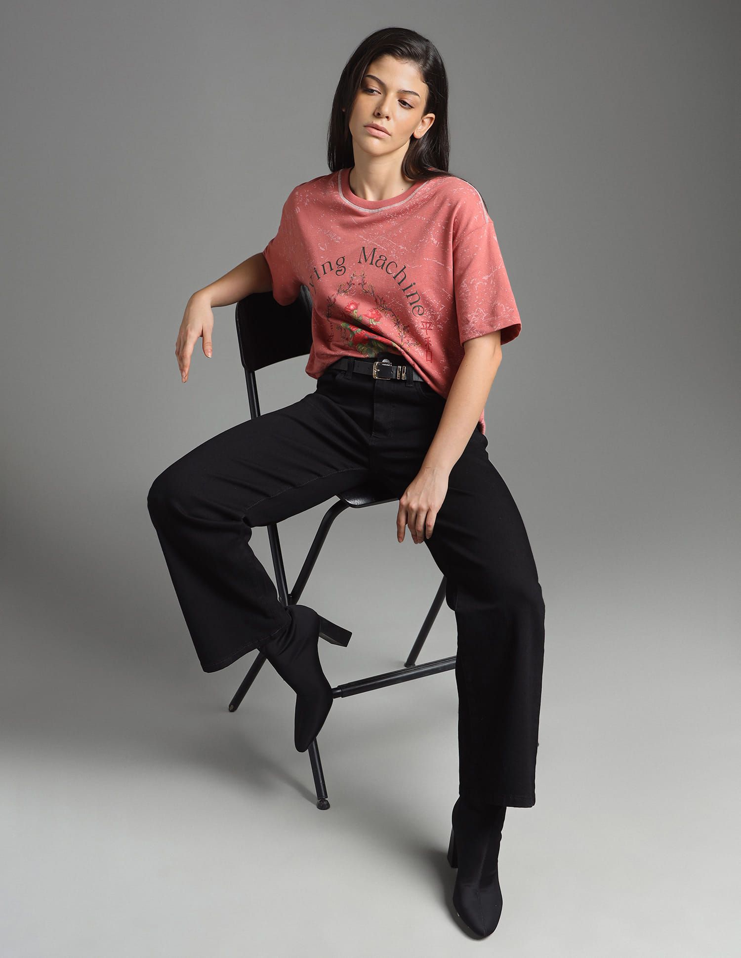 Flying Machine Flying Machine Women Straight Fit High-Rise Stretchable Cotton Jeans