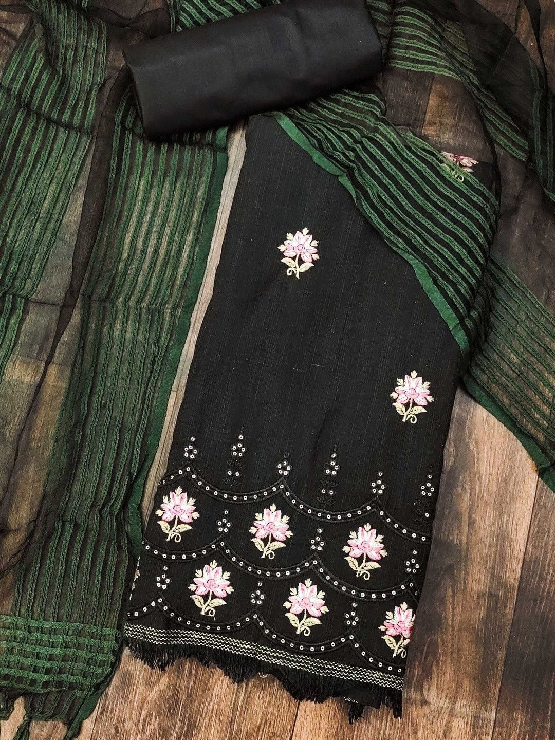 Dhaaga Ghar Embroidered Pure Cotton Unstitched Dress Material