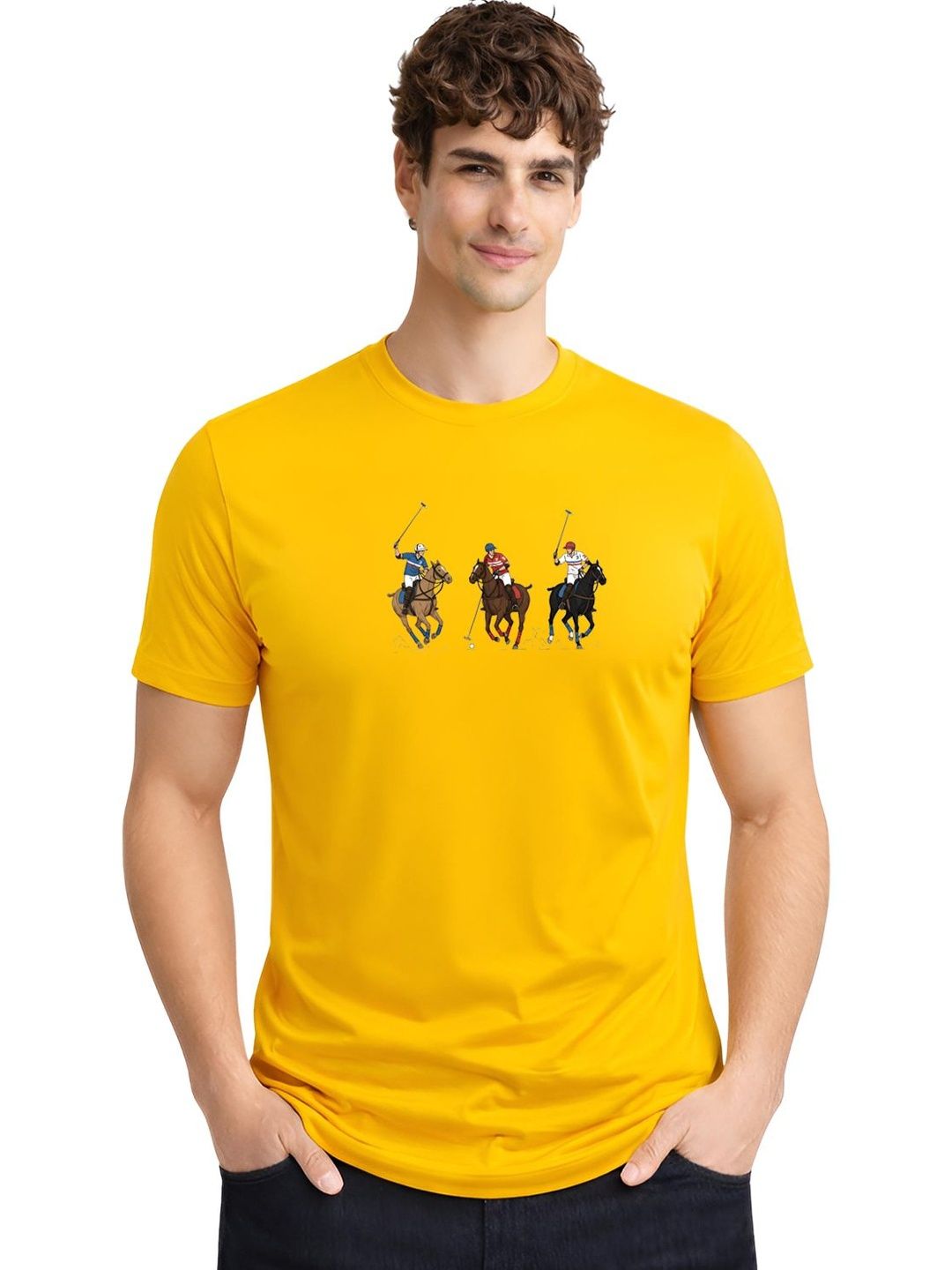 ADRO Typography Printed Round Neck Cotton Regular Fit T-shirt