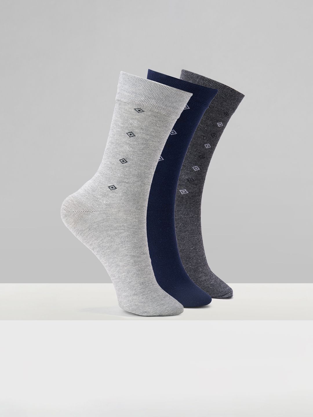 Urban Ranger by pantaloons Men Pack of 3 Cotton Blend Assorted Patterned Calf Length Socks
