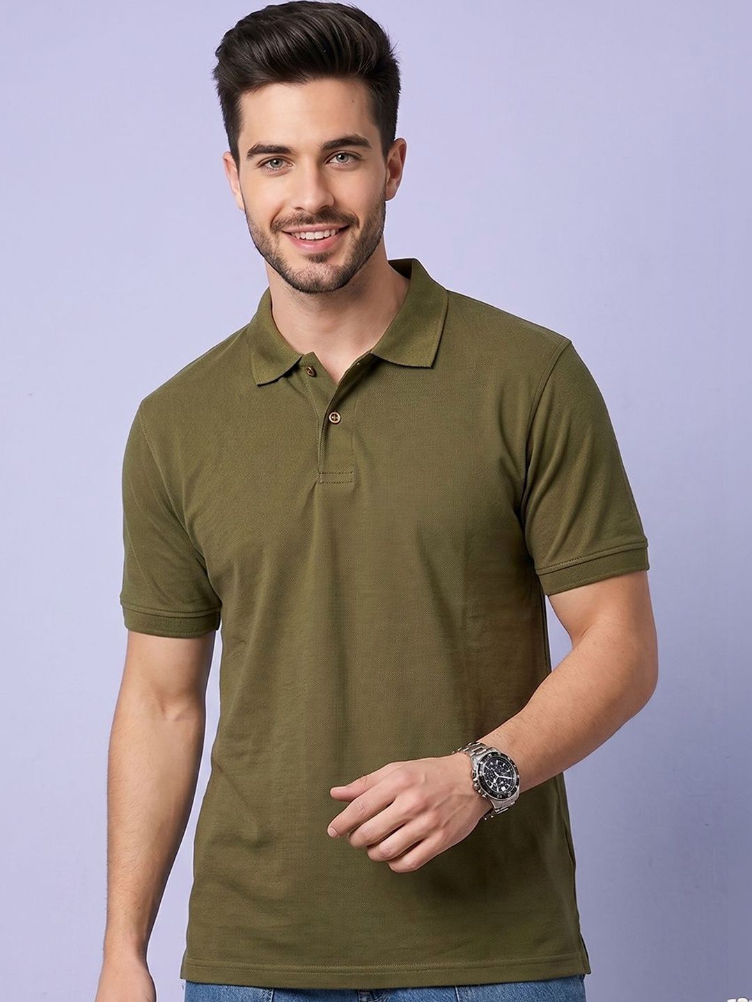 XFOX Men Polo Collar T-shirt