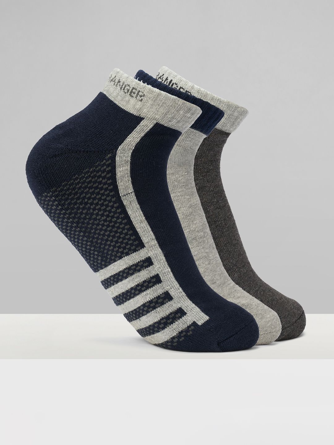 Urban Ranger by pantaloons Men Pack Of 3 Cotton Assorted Colourblocked Above Ankle Socks