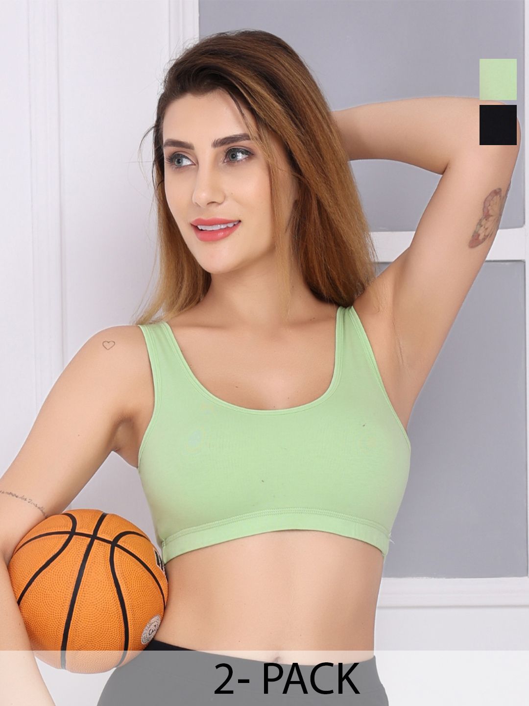 HERE&NOW Pack Of 2 Seamless Non Wired Cotton Full Coverage Bras