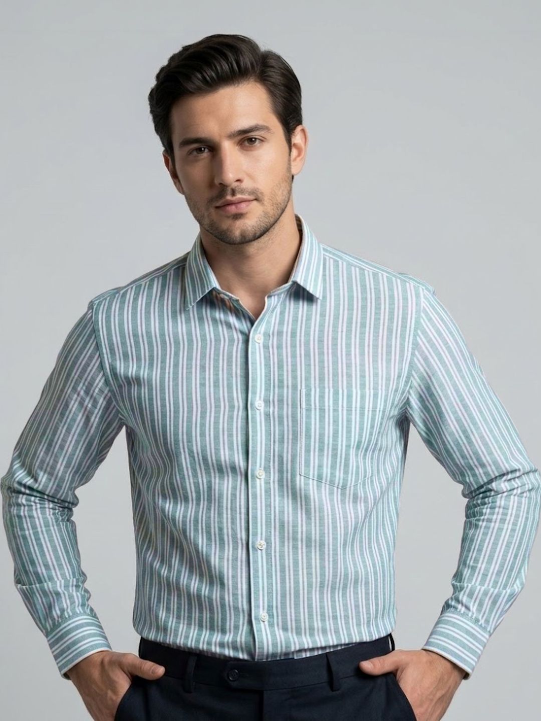 Exotica Style Men Comfort Striped Casual Shirt