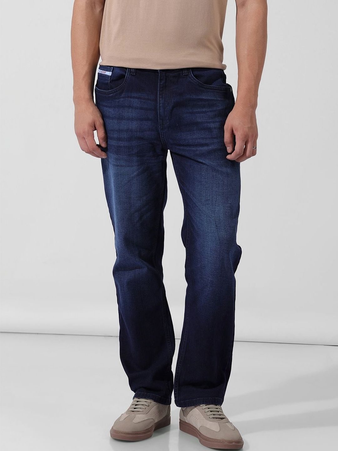 The Indian Garage Co Men Regular Fit Clean Look Stretchable Jeans