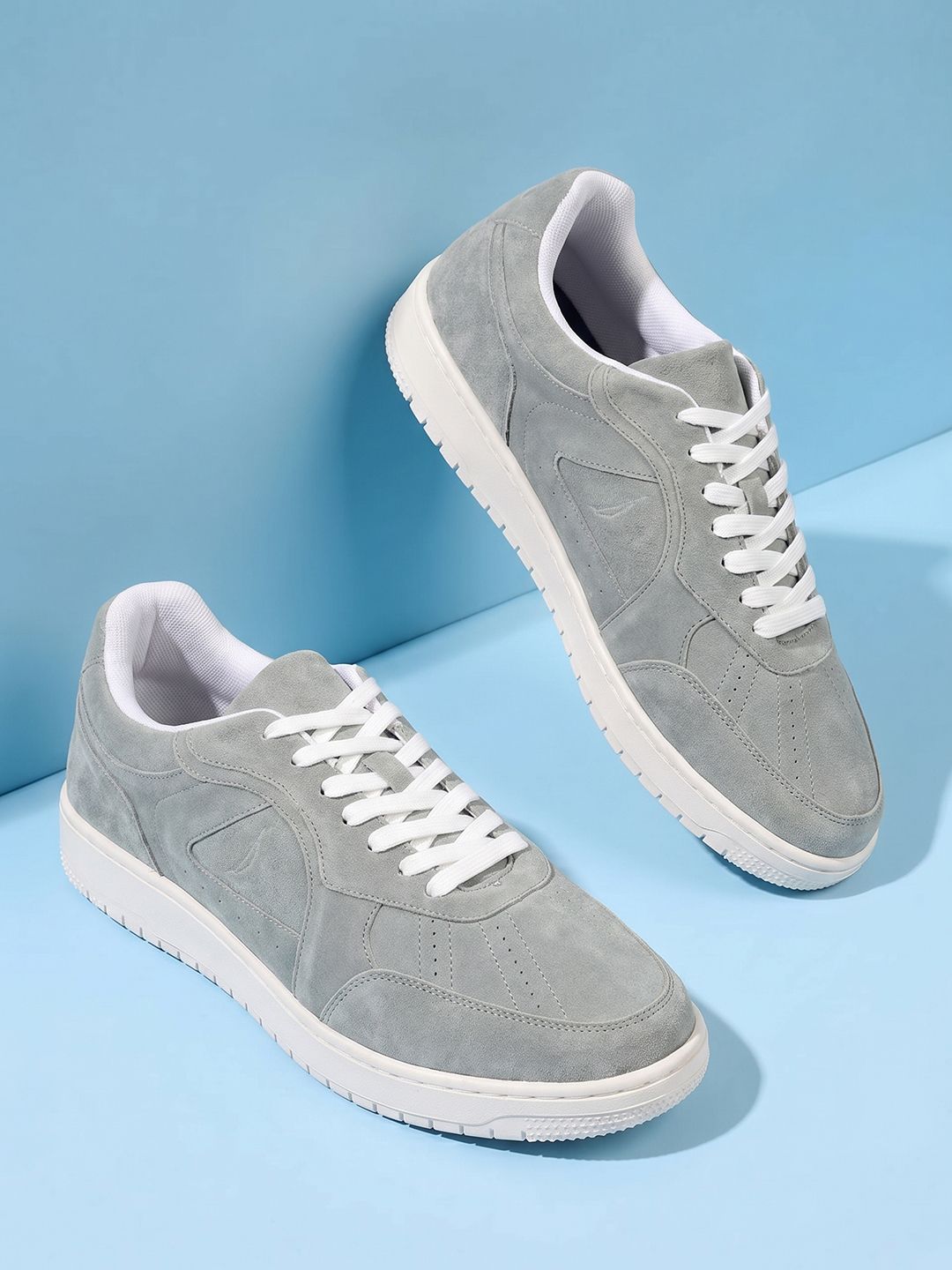Nautica Men Grey Suede Sneakers