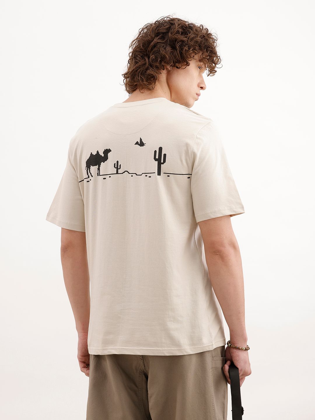 WROGN Printed Drop-Shoulder Sleeves Pure Cotton Relaxed Fit T-shirt
