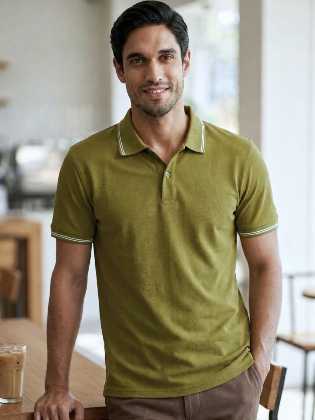 Dennis Lingo Regular Fit Water And Stain Repellent Solid Polo T-Shirt With Tipping