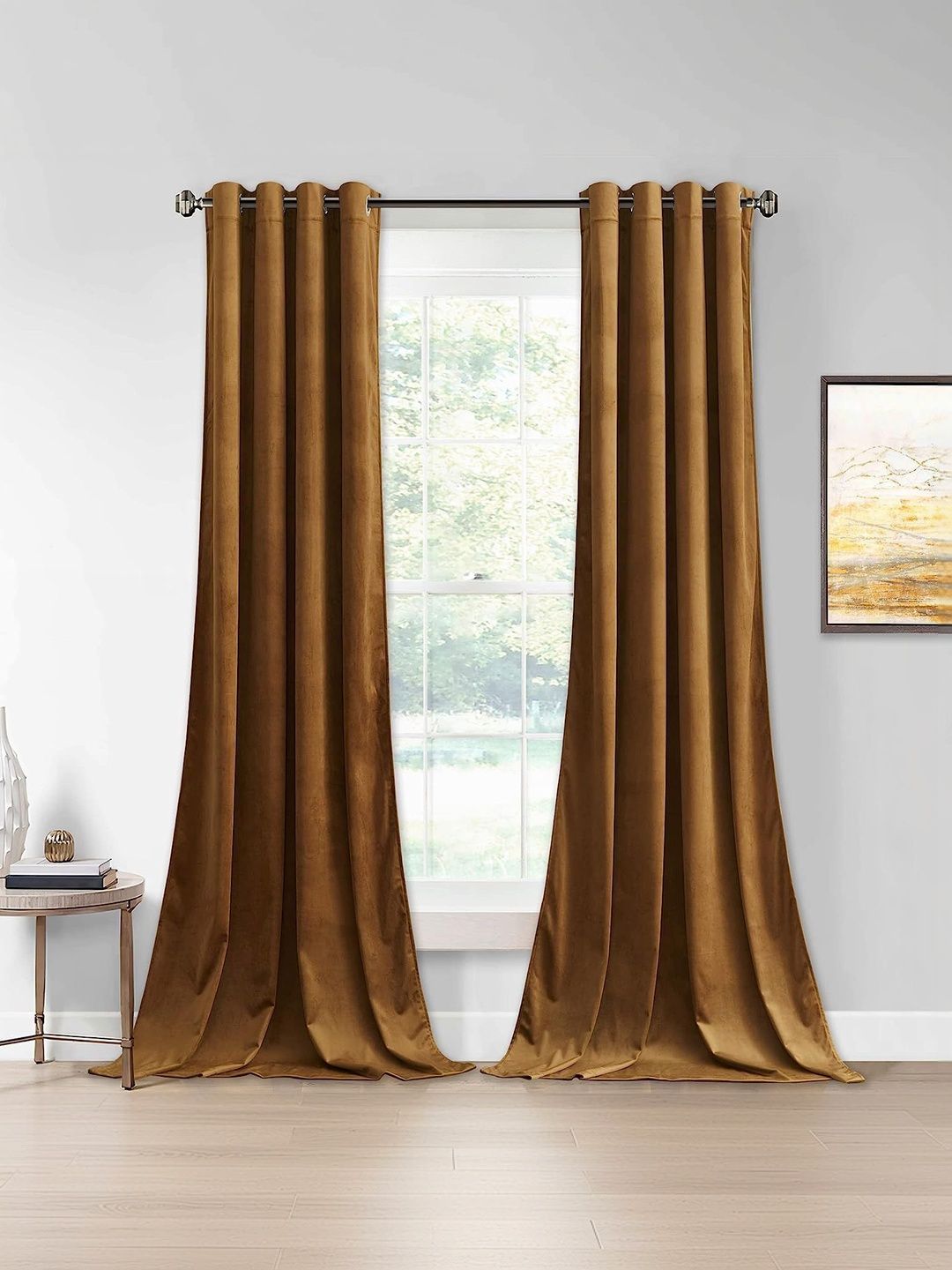 KNOTTING HOME Brown Room Darkening Long Door Curtain