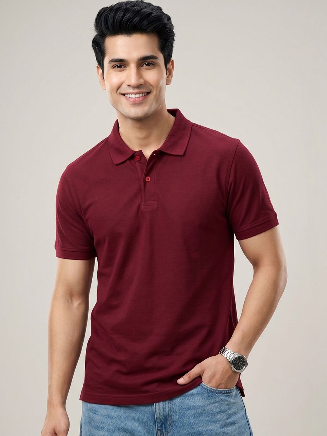 XFOX Men Polo Collar T-shirt