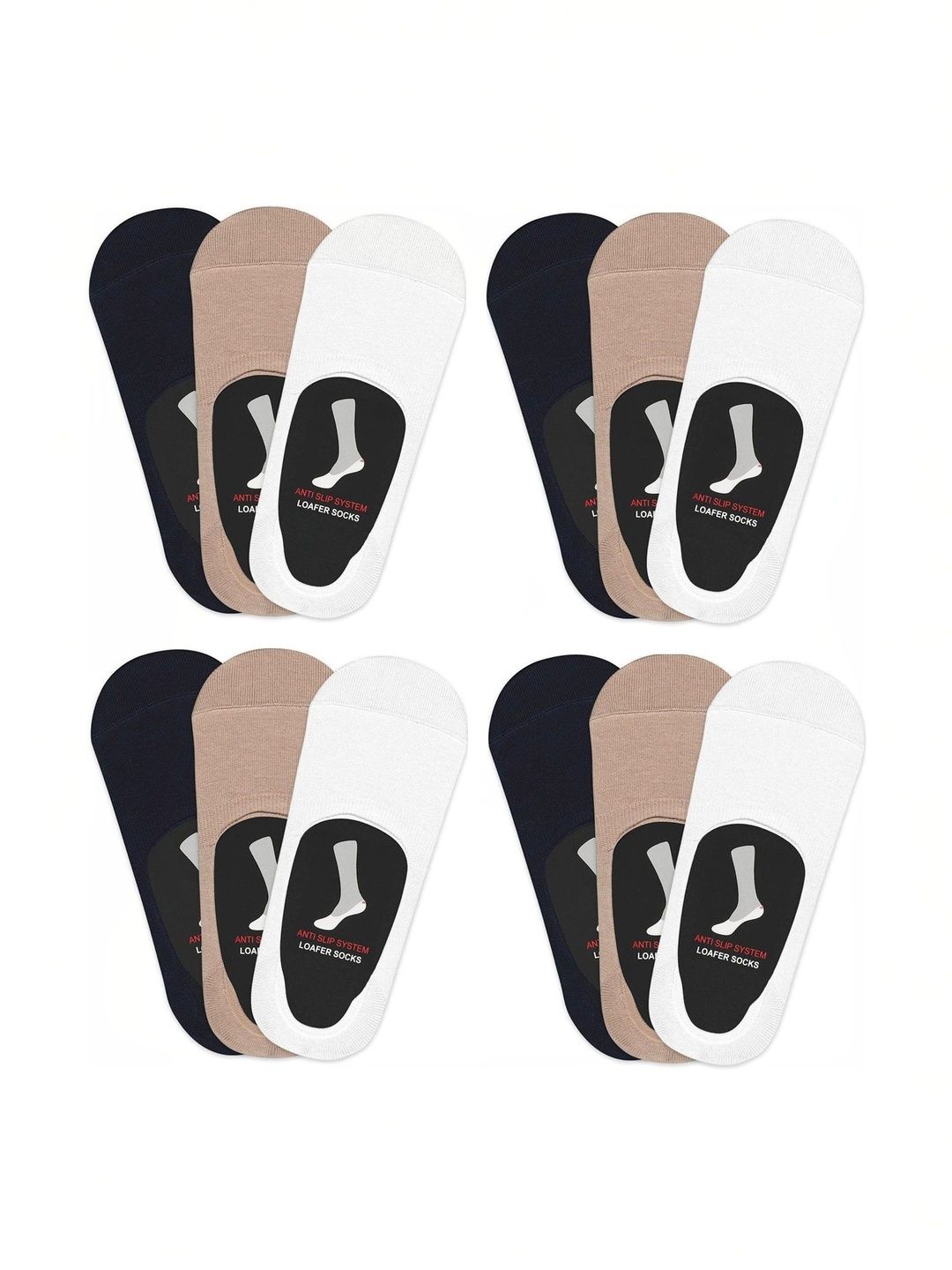 Faton Men Pack of 10 Cotton Shoe Liners Socks